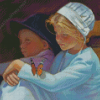 Amish Children With Butterfly Diamond Painting