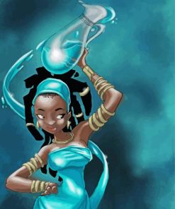 Black Woman Aquarius Diamond Painting