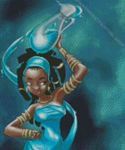 Black Woman Aquarius Diamond Painting