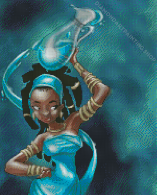 Black Woman Aquarius Diamond Painting