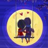 Boy And Girl Watching Moon Diamond Painting