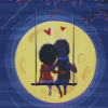 Boy And Girl Watching Moon Diamond Painting