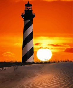 Cape Hatteras Lighthouse Sunset Diamond Painting