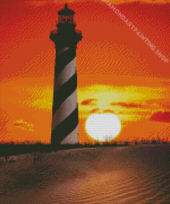 Cape Hatteras Lighthouse Sunset Diamond Painting