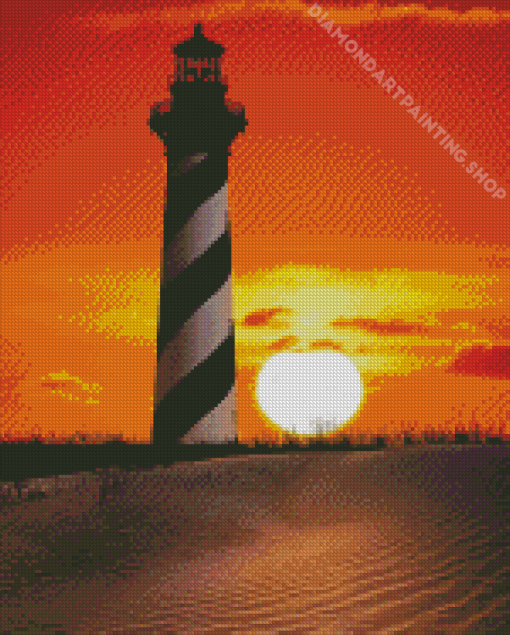 Cape Hatteras Lighthouse Sunset Diamond Painting