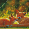 Cute Fox Couple Diamond Painting