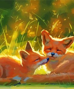 Cute Fox Couple Diamond Painting