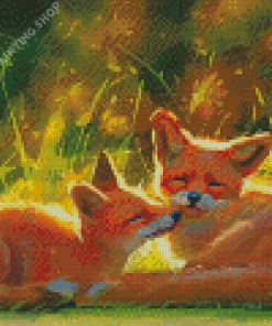 Cute Fox Couple Diamond Painting