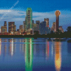 Dallas Skyline Reflection In Water Diamond Painting