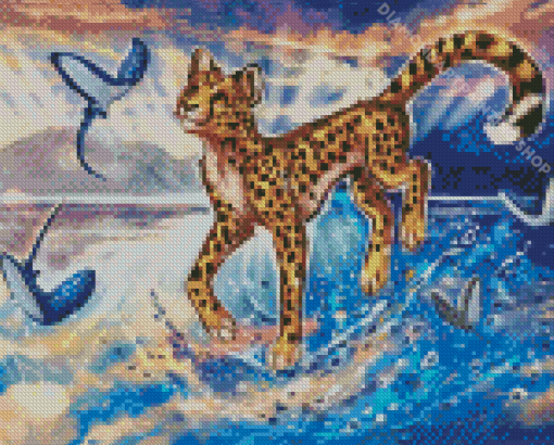 Fantasy Cheetah In Water Diamond Painting