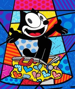 Felix The Cat Colorful Art Diamond Painting