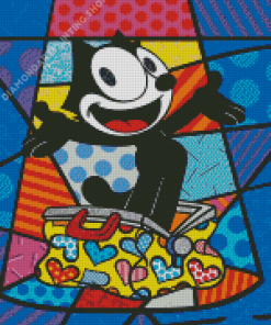 Felix The Cat Colorful Art Diamond Painting