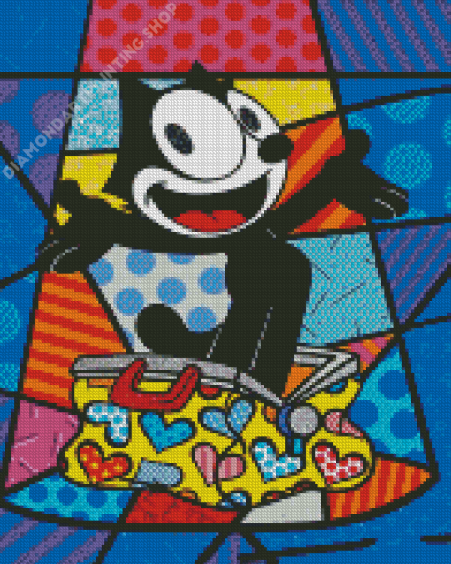 Felix The Cat Colorful Art Diamond Painting