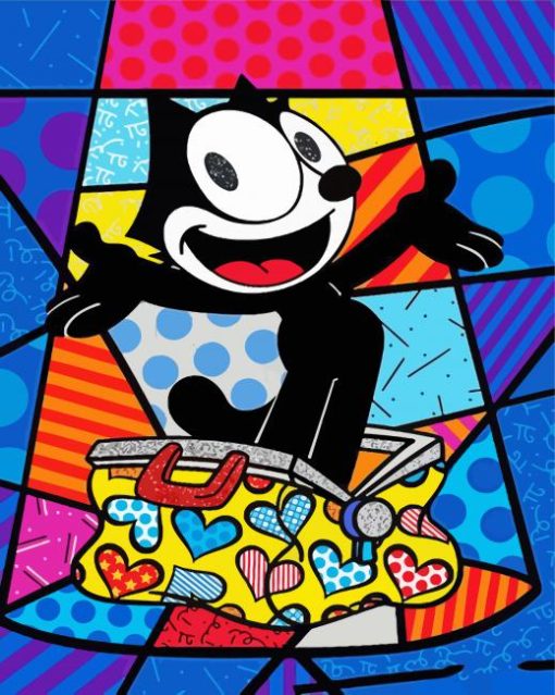 Felix The Cat Colorful Art Diamond Painting