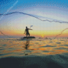 Fishing In Hawaii Silhouette Diamond Painting