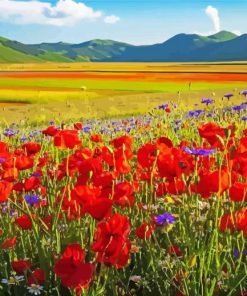 Flower Fields Italy Diamond Painting