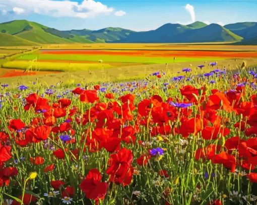 Flower Fields Italy Diamond Painting