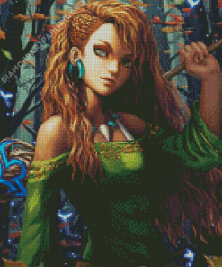 Forest Warrior Girl Diamond Painting