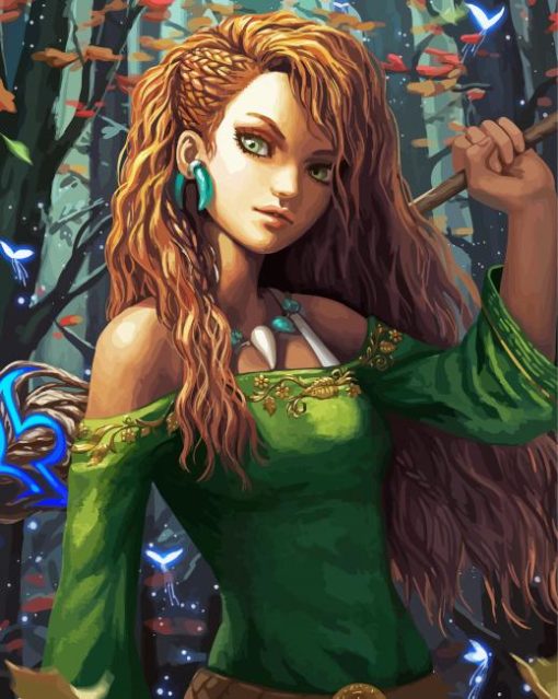 Forest Warrior Girl Diamond Painting