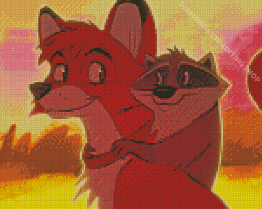 Fox And Raccoon Art Diamond Painting