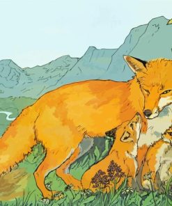 Fox Family Art Diamond Painting