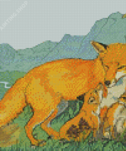 Fox Family Art Diamond Painting