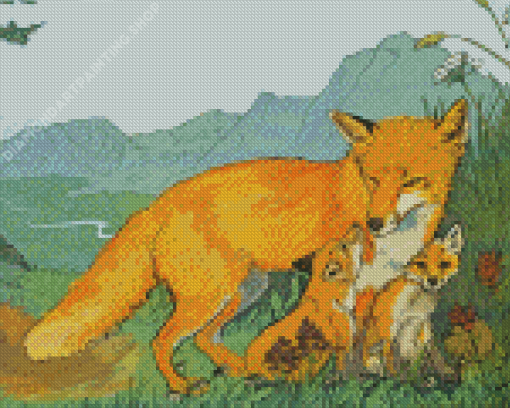 Fox Family Art Diamond Painting