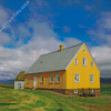 Iceland Houses Yellow Diamond Painting