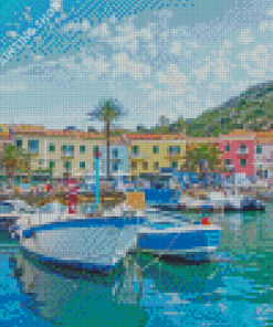 Isola Del Giglio Buildings Diamond Painting