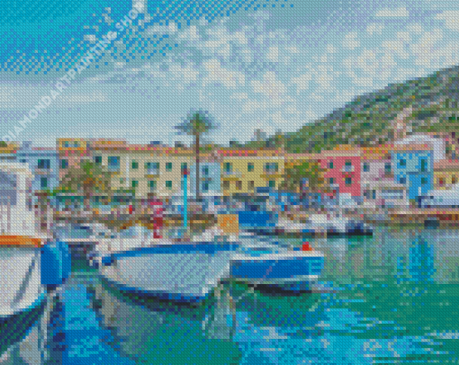 Isola Del Giglio Buildings Diamond Painting