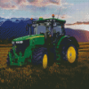 John Deere Tractor At Sunset Diamond Painting