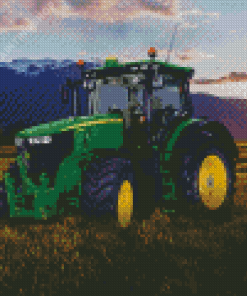 John Deere Tractor At Sunset Diamond Painting