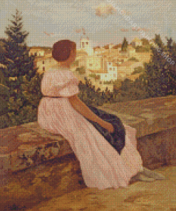 La Robe Rose By Frederic Bazille Diamond Painting