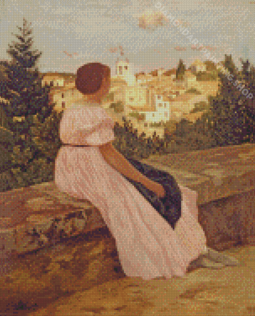 La Robe Rose By Frederic Bazille Diamond Painting