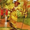 Lady And Goldfish Pond Diamond Painting