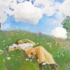 Lying Woman In Meadow Diamond Painting