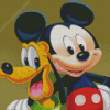 Mickey Mouse And Pluto Diamond Painting