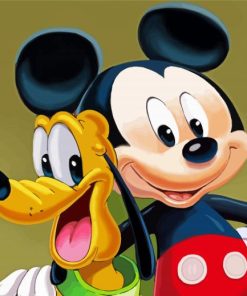 Mickey Mouse And Pluto Diamond Painting