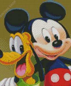 Mickey Mouse And Pluto Diamond Painting