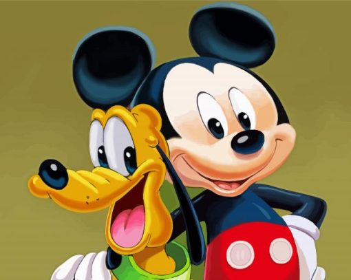 Mickey Mouse And Pluto Diamond Painting