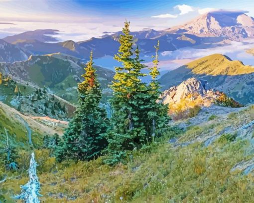 Mount St Helens Stratovolcano In Washington Diamond Painting