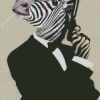 Mr Zebra With Gun Diamond Painting