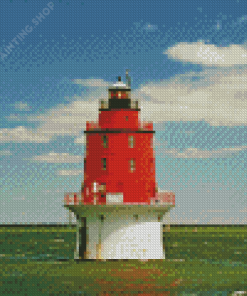 Old Miah Maull Shoal New Jersey Lighthouse Diamond Painting