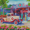 Old Gas Station Truck Art Diamond Painting