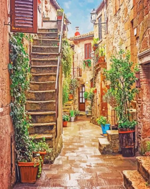 Old Italy Street Path Diamond Painting