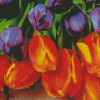 Orange Purple Tulip Diamond Painting