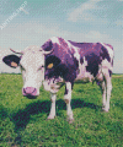 Purple Cow Animal Diamond Painting