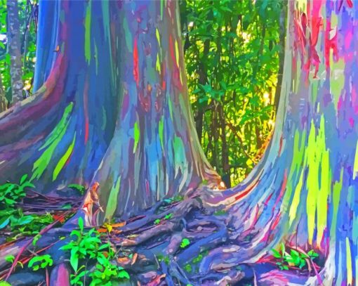 Rainbow Eucalyptus Tree Diamond Painting