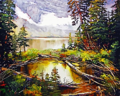 Rawson Lake Alberta Art Diamond Painting