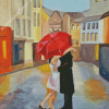 Romance Couple In Rain Diamond Painting